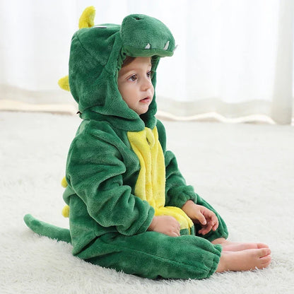 Costume une-pièce doux pour bébé en forme d’animal avec capuche – Tenue en polaire à fermeture éclair intégrale pour nourrissons et tout-petits – Maison, sorties et séances photo