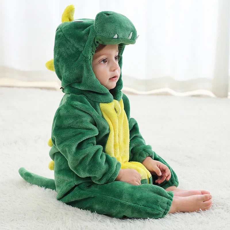 Infant Zip-Up Hooded Sleeper with Animal Character Costume Design for Boys & Girls | Soft Cotton Poly Blend Loungewear Pajamas for Babies 0-