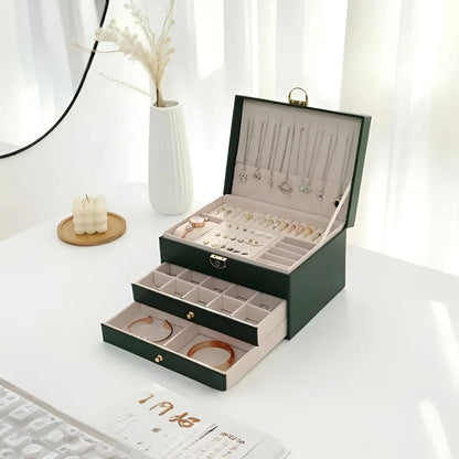 Boîte de rangement à bijoux empilable avec plusieurs compartiments