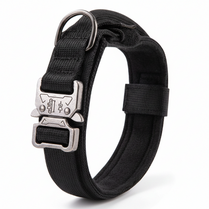 Padded Tactical Dog Collar with Handle – Adjustable Heavy-Duty Nylon for Training, Walks & Active Dogs