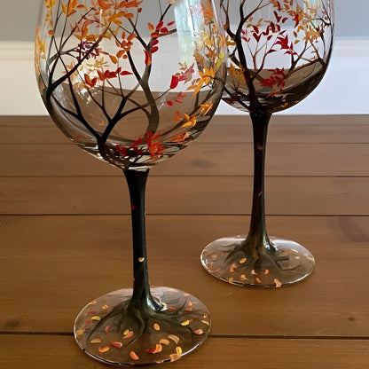 Verre à vin Arbre Saisonnier Coloré 35cl