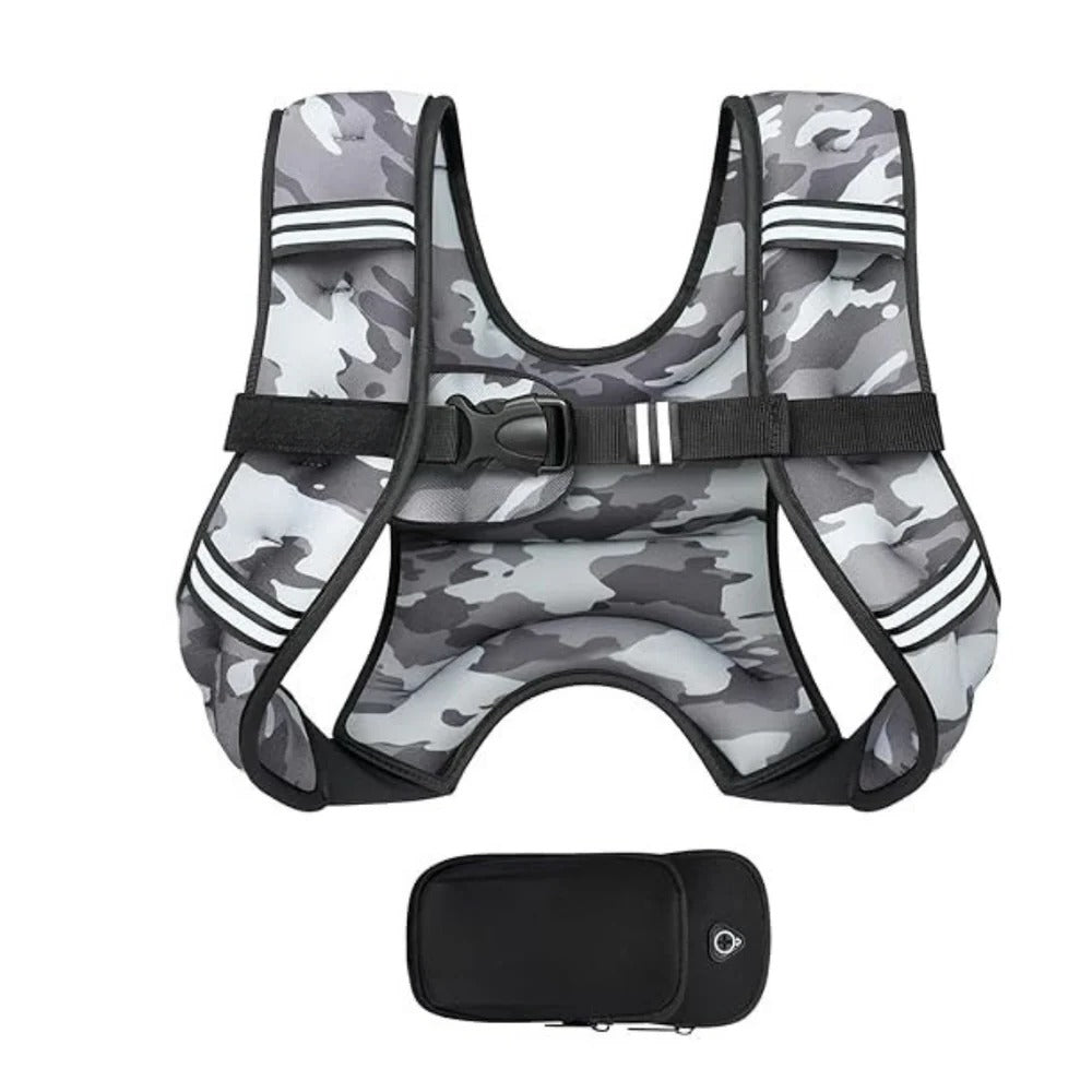 Gilet d'entraînement lesté réglable avec poches et sac détachable
