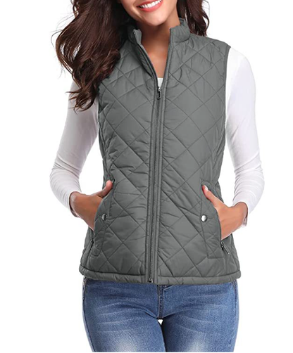 Lightweight Quilted Zip-Front Vest for Women – Casual Layering Piece for Spring & Fall