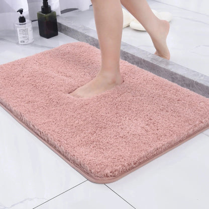 Tapis de bain doux et moelleux à texture fausse fourrure