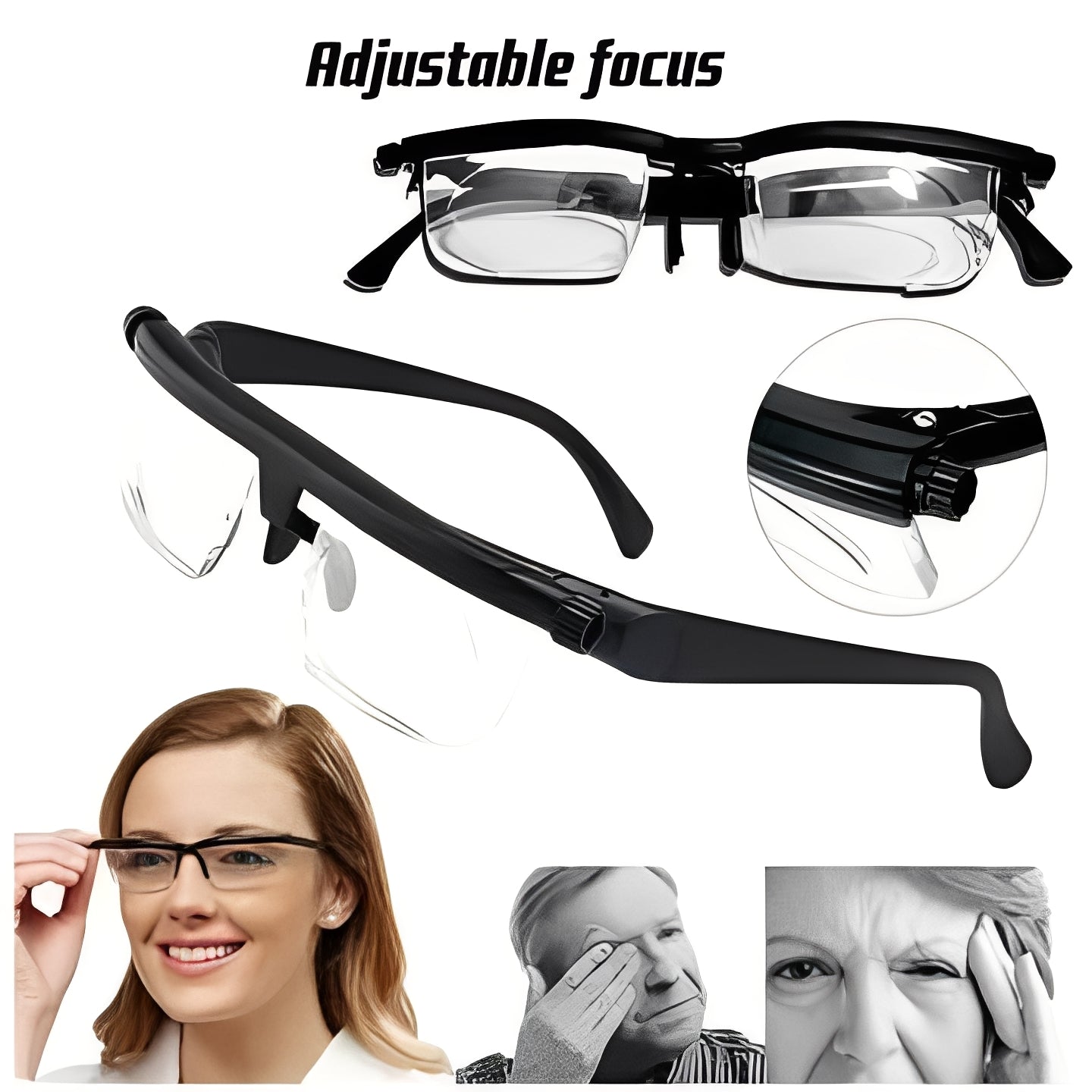 Lunettes de lecture sans ordonnance avec contrôle facile de la mise au point