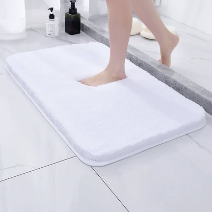Tapis de bain doux et moelleux à texture fausse fourrure
