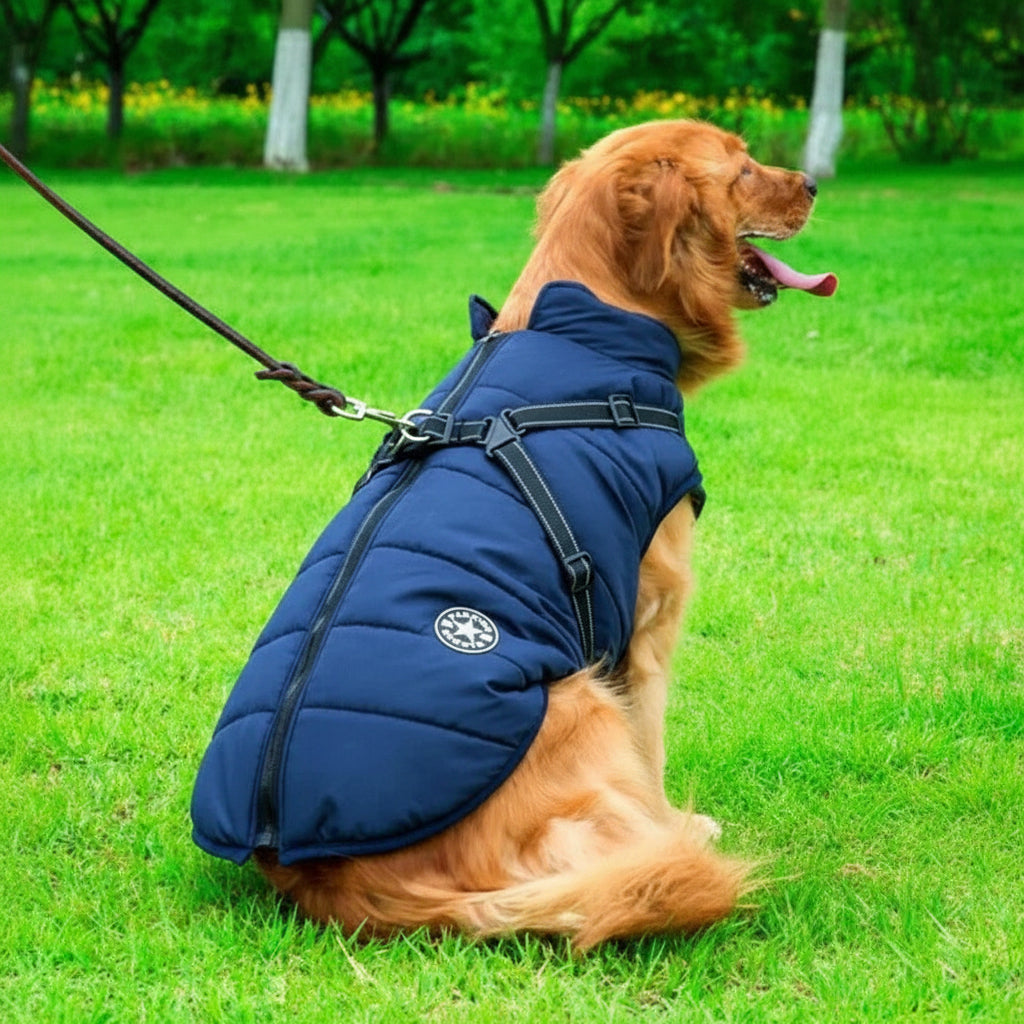 Manteau isolant chaud pour chien avec polaire et harnais intégré
