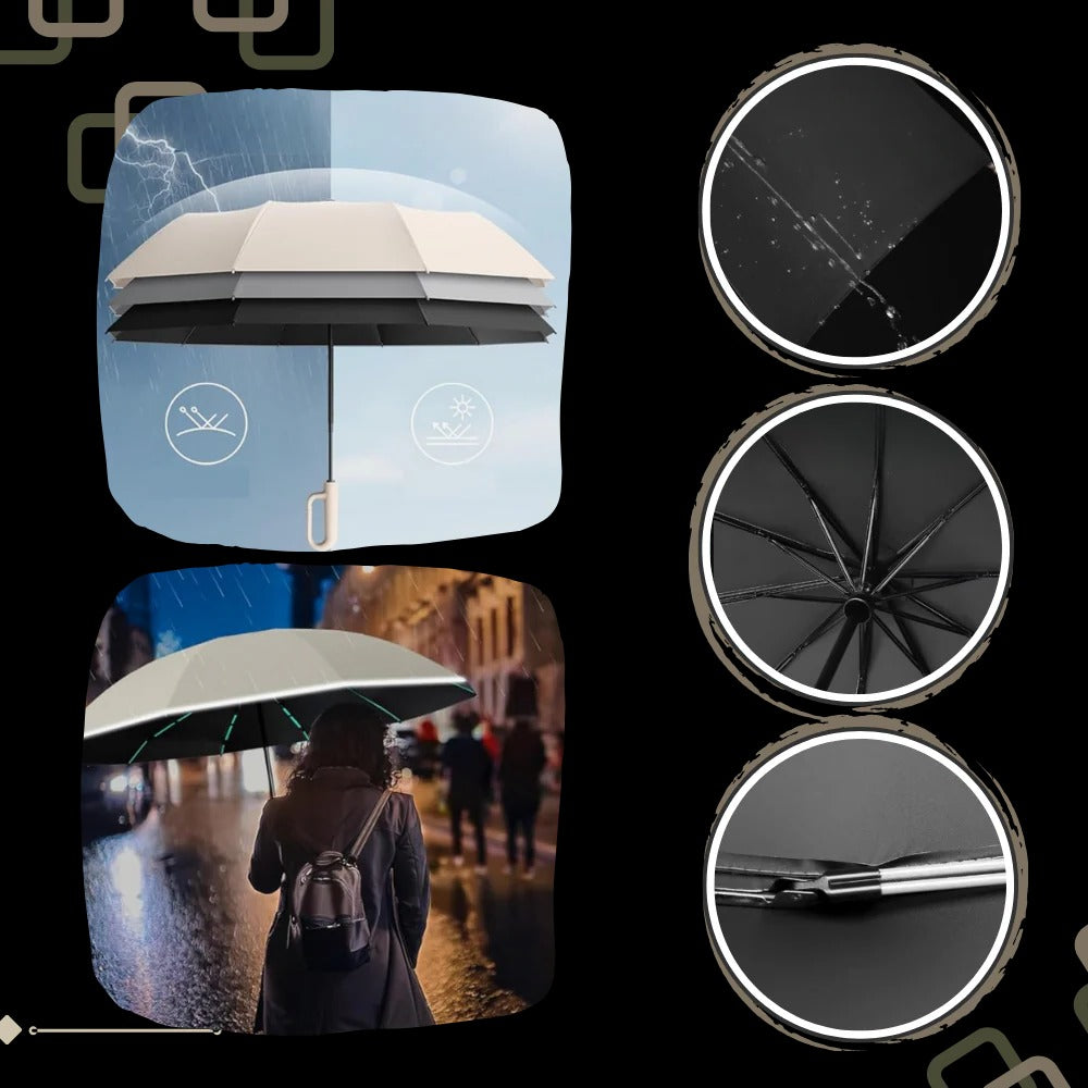 Parapluie de tempête compact et imperméable