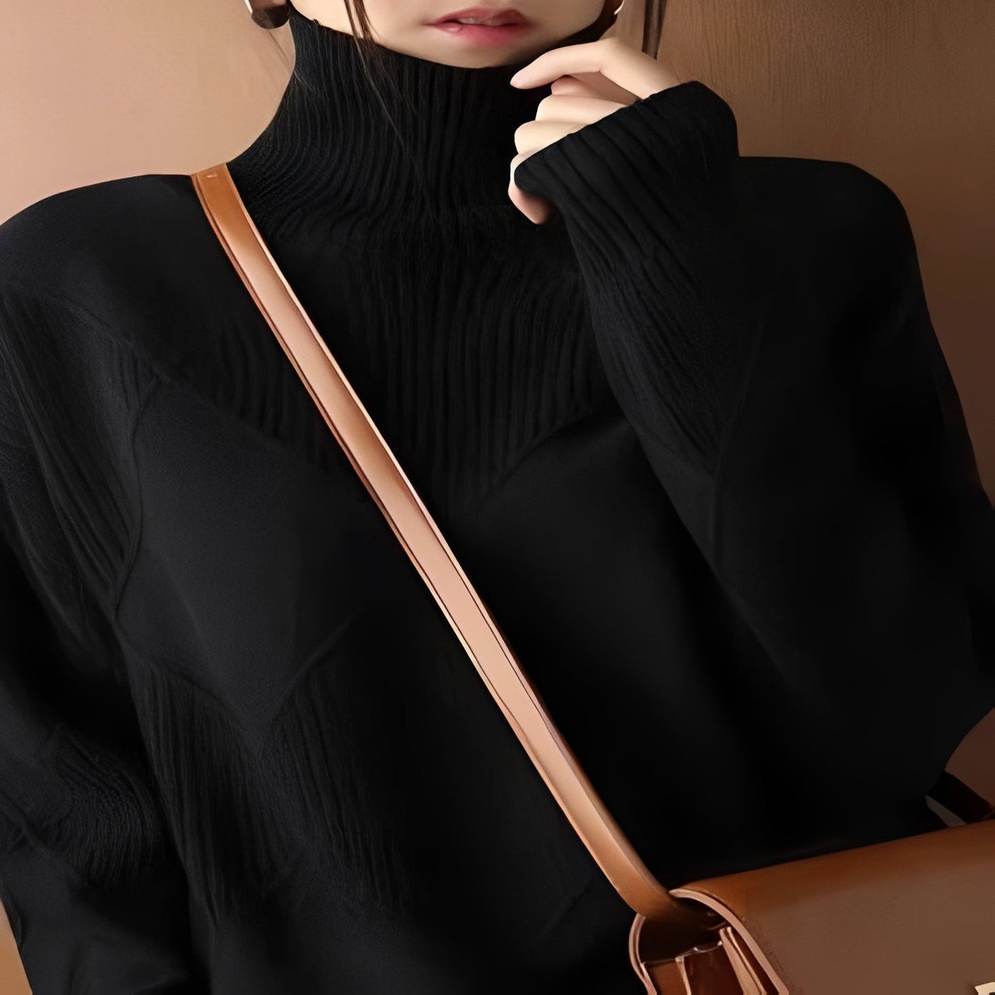 Pull doux en grosse maille avec motif losanges pour femme