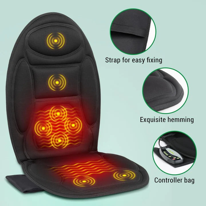 Coussin de siège de voiture massant chauffant avec soulagement des vibrations