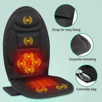 Coussin de siège de voiture massant chauffant avec soulagement des vibrations