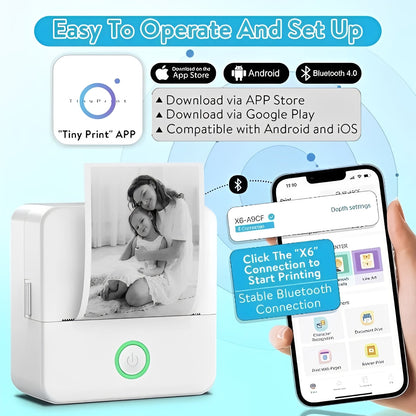 Imprimante photo compacte sans fil avec Bluetooth