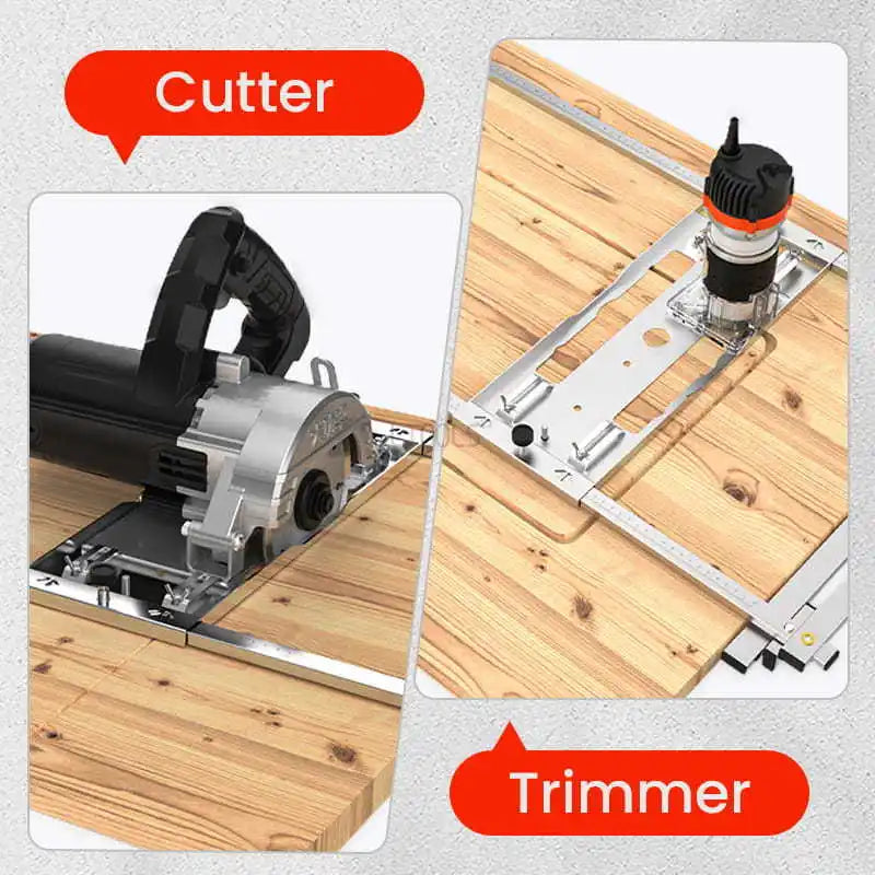 Stainless Steel Edge Guide for Woodworking | Dual Ruler with Quick-Release Clamp for Accurate Straight Cuts & Rip Cuts