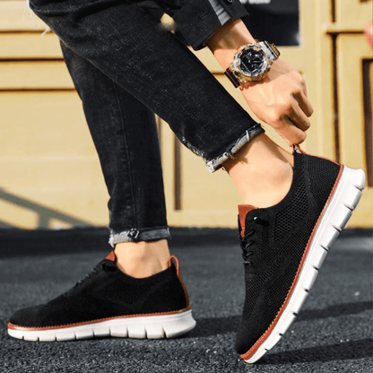 Men's Comfort Sneakers Lightweight Breathable Vegan Leather Everyday Shoes for Work Casual Office Walking