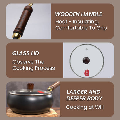 Heavy-Duty Iron Skillet Pan 12 in Diameter for High-Heat Cooking & Searing Asian Dishes on Gas Induction Stovetops