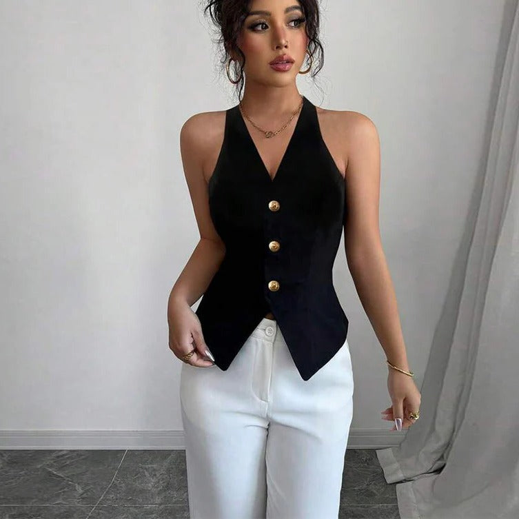 Gilet-veste tendance pour femme avec coupe ajustée