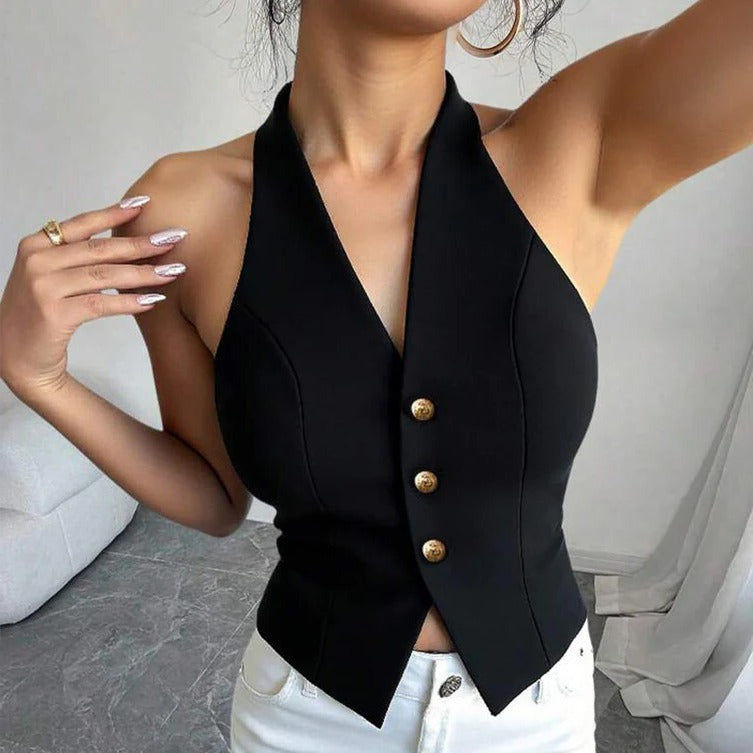 Gilet-veste tendance pour femme avec coupe ajustée