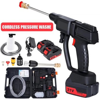 Rechargeable Pressure Washer with Dual Battery Pack for Cars, Patios & Outdoor Cleaning – Portable Cordless Spray Gun
