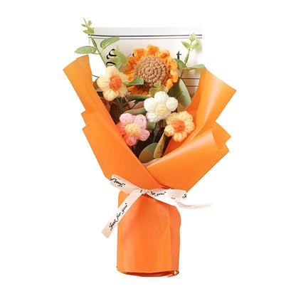 Magnifique composition de fleurs au crochet