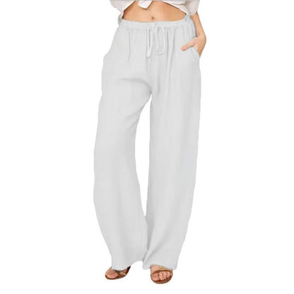 Pantalon en coton ample et confortable pour femme avec poches