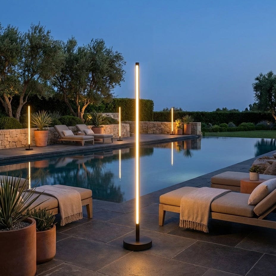 Solar-Powered Patio Floor Lamp with Wireless Charging for Outdoor Spaces