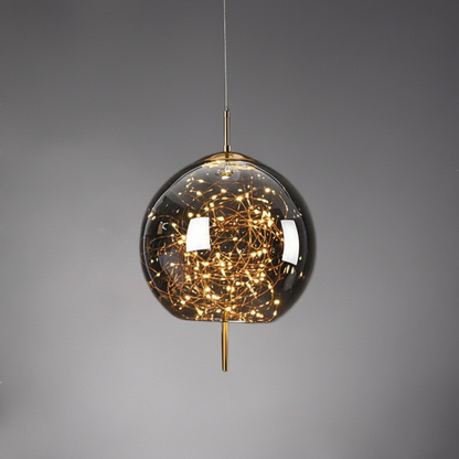 Glass Pendant Light with Adjustable Cord – Modern Minimalist Hanging Ceiling Fixture for Living Room, Bedroom & Dining | LED Ambient