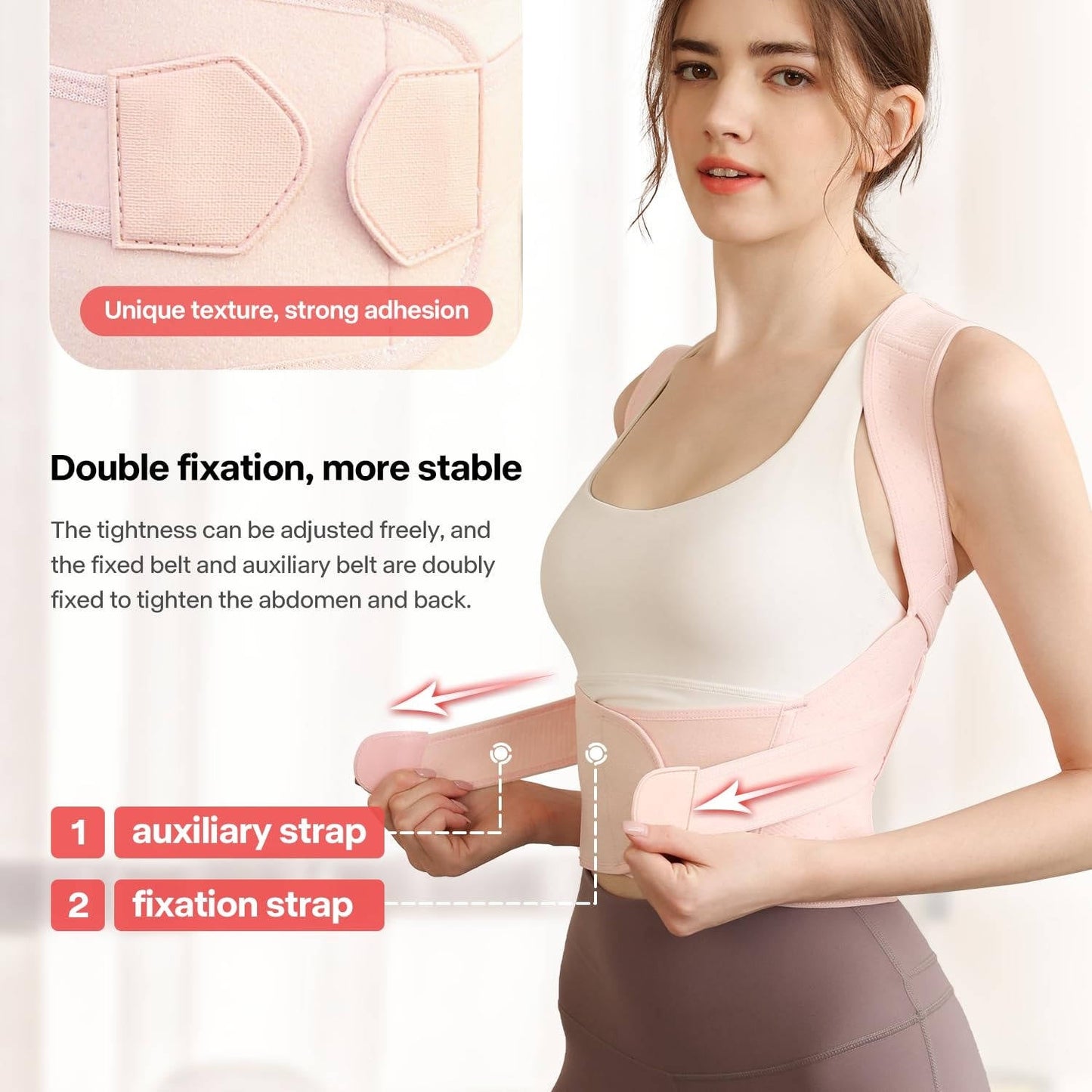 Ceinture de maintien lombaire confortable avec bretelles rembourrées