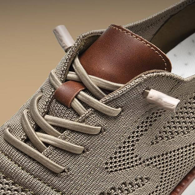 Chaussures habillées à enfiler respirantes pour hommes – Oxford en maille légère avec bout large rembourré pour le travail, le bureau, le quotidien et le confort
