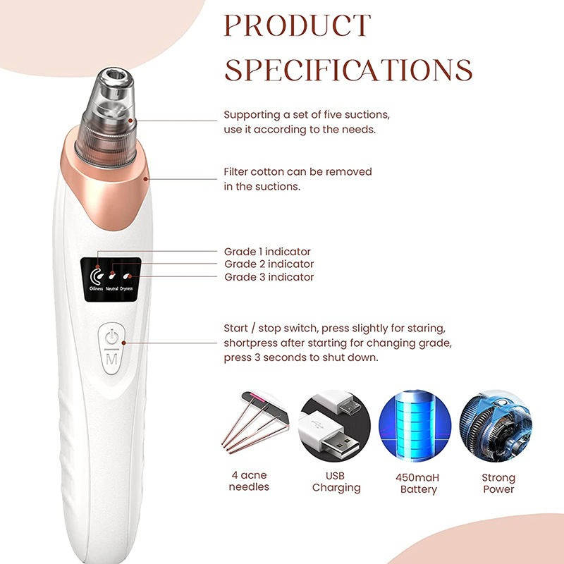 Nettoyant facial portable à aspiration douce