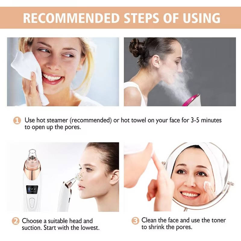 Nettoyant facial portable à aspiration douce