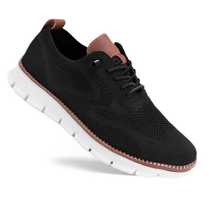 Chaussures habillées à enfiler respirantes pour hommes – Oxford en maille légère avec bout large rembourré pour le travail, le bureau, le quotidien et le confort