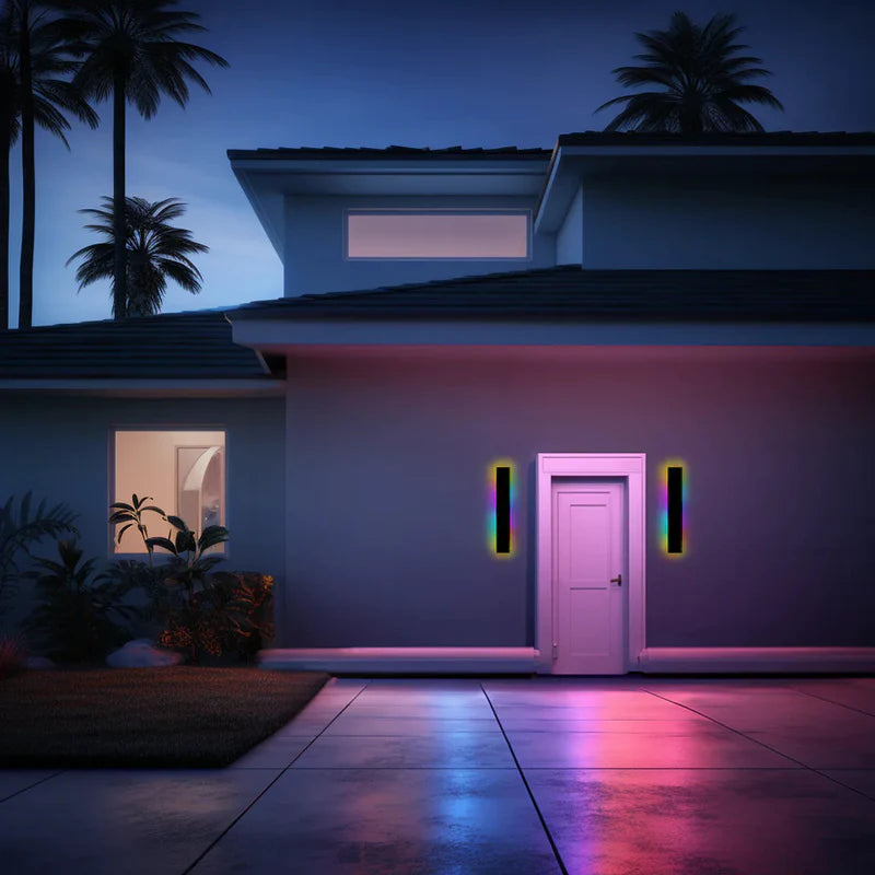 Applique murale LED verticale pour extérieur, 12-59 pouces, aluminium, étanche IP65, noire, pour porche, entrée, allée, jardin, mur, chemin, maison moderne