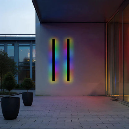Applique murale LED verticale pour extérieur, 12-59 pouces, aluminium, étanche IP65, noire, pour porche, entrée, allée, jardin, mur, chemin, maison moderne