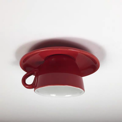 Plafonnier en céramique en forme de tasse à café – Montage encastré disponible en jaune, bleu, rose et autres coloris pour chambre, salle à manger et salon