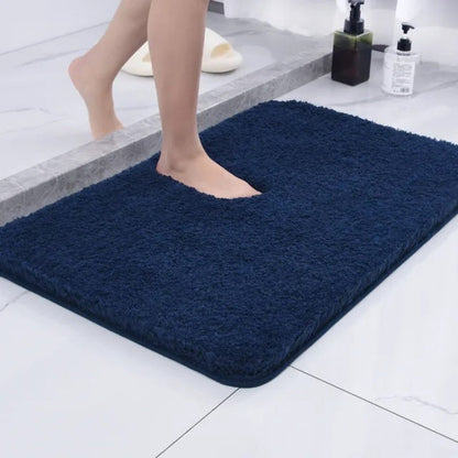Plush Microfiber Bath Mat with Non-Slip Rubber Backing for Bathroom Shower – Ultra Absorbent Shag Rug for Wet Floors