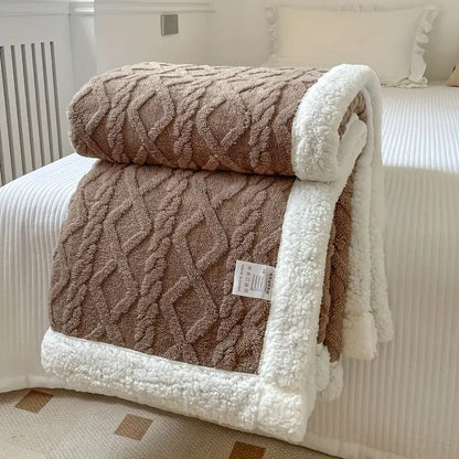 Reversible Sherpa Fleece Throw Blanket – Plush Double-Sided Comfort for Couch, Bed & Travel – Soft Brushed Texture – Year-Round Warmth