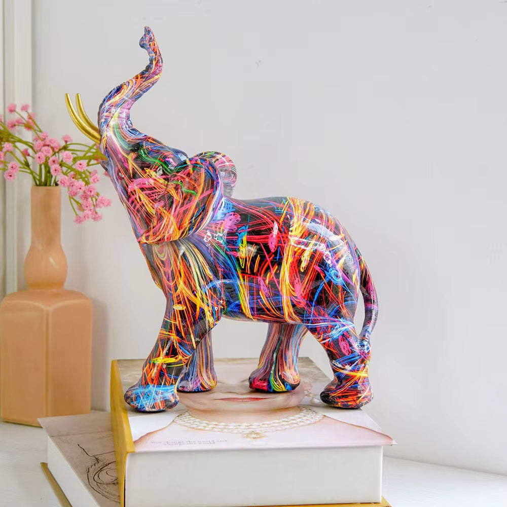 ColorTusks – Graffiti Elephant Figurine