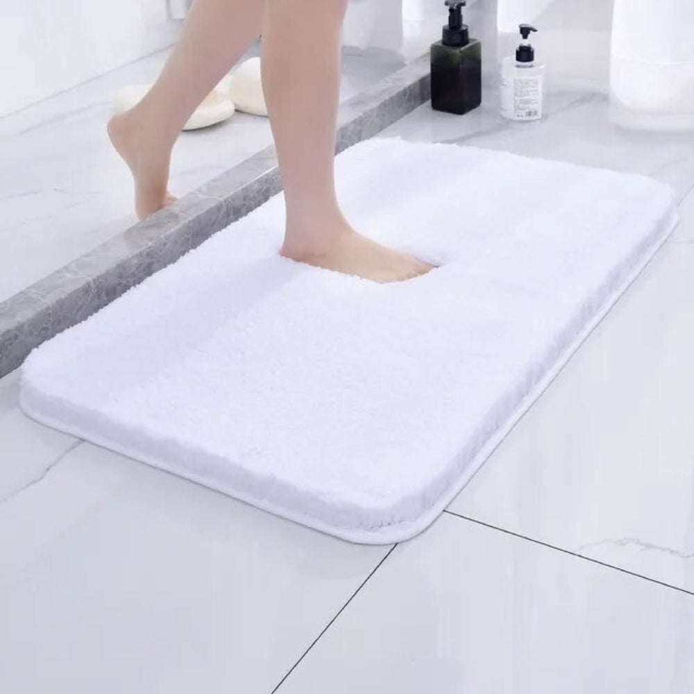 Plush Microfiber Bath Mat with Non-Slip Rubber Backing for Bathroom Shower – Ultra Absorbent Shag Rug for Wet Floors