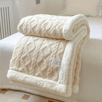 Reversible Sherpa Fleece Throw Blanket – Plush Double-Sided Comfort for Couch, Bed & Travel – Soft Brushed Texture – Year-Round Warmth