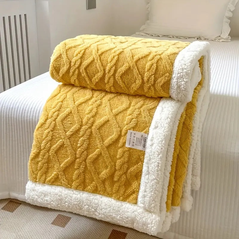 Reversible Sherpa Fleece Throw Blanket – Plush Double-Sided Comfort for Couch, Bed & Travel – Soft Brushed Texture – Year-Round Warmth