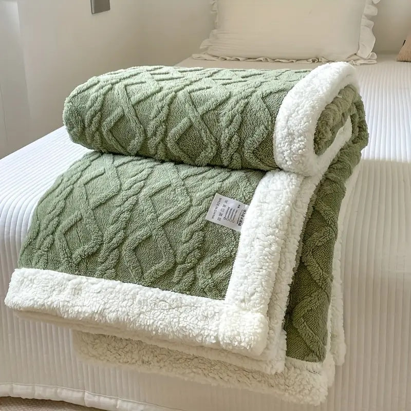 Reversible Sherpa Fleece Throw Blanket – Plush Double-Sided Comfort for Couch, Bed & Travel – Soft Brushed Texture – Year-Round Warmth