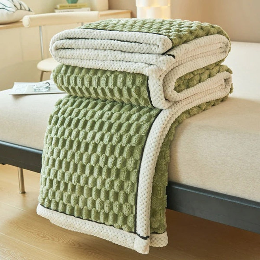 Textured Sherpa Fleece Throw Blanket for Couch Bed & Year-Round Comfort in Multiple Sizes & Colors for Living Room Bedroom Decor