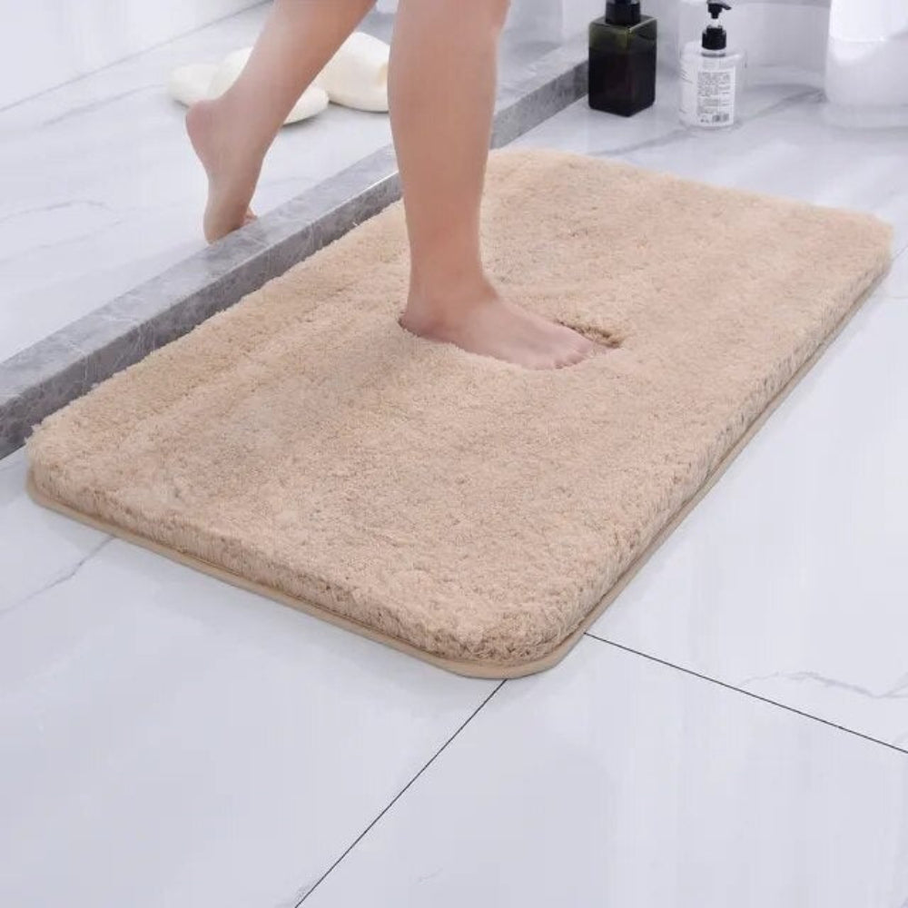 Plush Microfiber Bath Mat with Non-Slip Rubber Backing for Bathroom Shower – Ultra Absorbent Shag Rug for Wet Floors