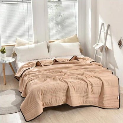 Temperature Regulating Throw Blanket – Lightweight Breathable Cooling Bedding for Hot Sleepers & Night Sweats – Moisture Wicking Soft Fabric