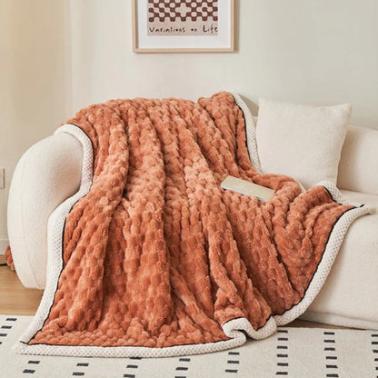 Textured Plush Throw with Raised Dot Pattern – Lightweight Layer for Couch, Chair & Bed – Neutral Tone for Modern Living Room & Bedroom Deco