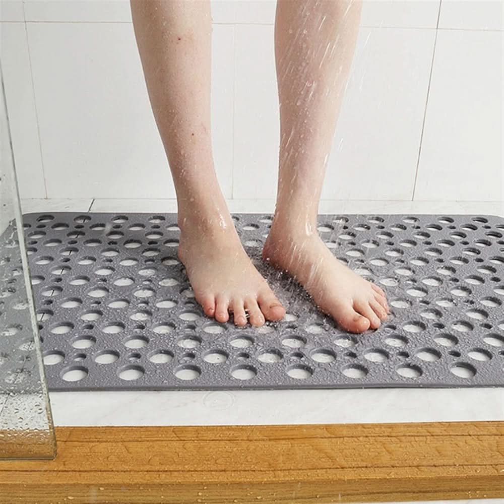 Non-Slip Textured Bath Mat with Suction Cups for Shower and Tub Safety Gray Blue White Pink Green Yellow Available