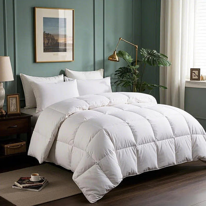 Cooling Comforter | Goose Down Bedding Set with Breathable Design | All-Season Comfort for a Restful Sleep