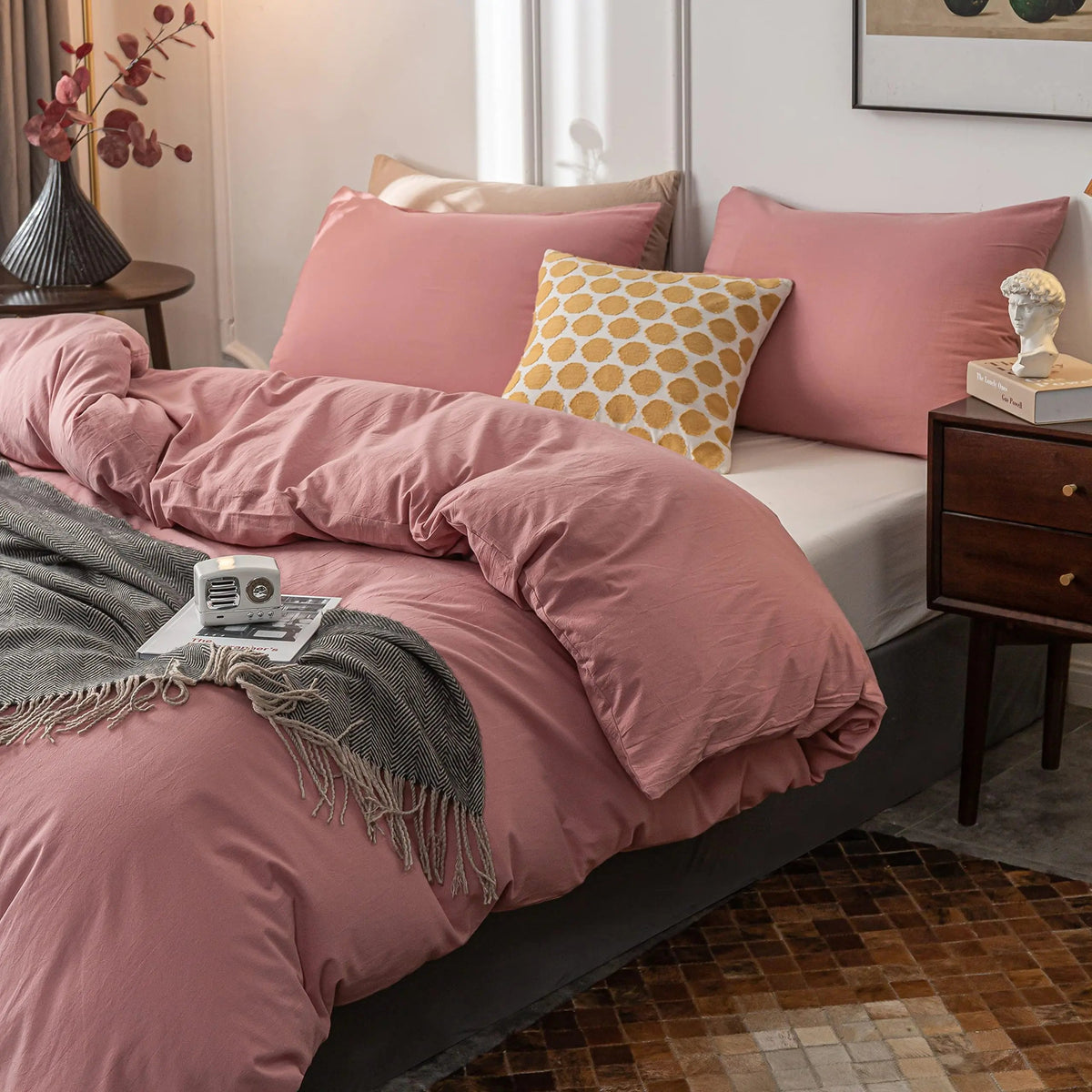 Parure de lit en microfibre de luxe avec fermeture éclair | Literie légère et respirante pour un confort tout au long de l'année