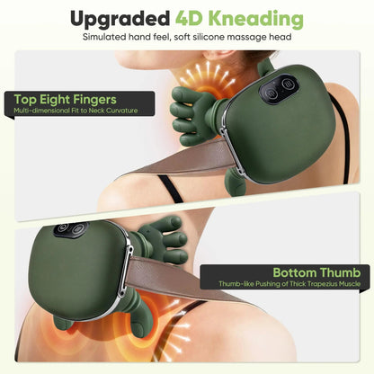 Masseur de cou à pétrissage profond Ortekor avec chaleur électrique et 3 modes d'intensité | Coussin portable pour une relaxation ultime