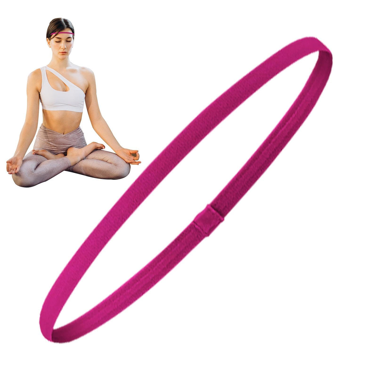Stretchy Non-Slip Athletic Headbands for Women — 4-Pack Workout Hair Bands for Running, Yoga, Gym